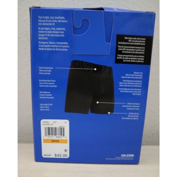 Under Armour UUSHJ063-331 Men's Sz S Multi Tech 6" Boxerjock Briefs, 3-Pack - Picture 2 of 6